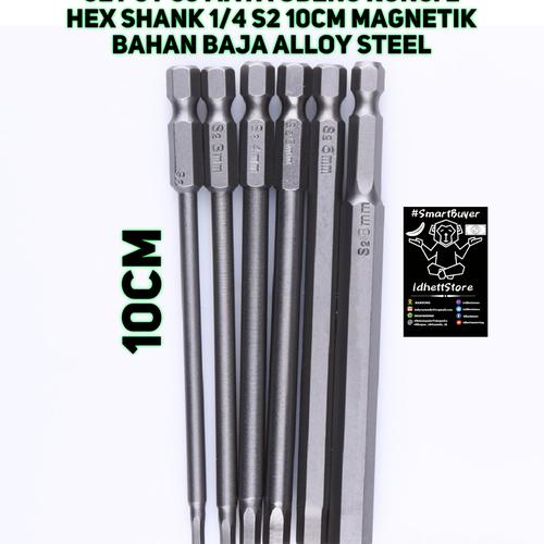 Jual SET 6 PCS MATA OBENG KUNCI L HEX SHANK 1/4 S2 10cm BAJA