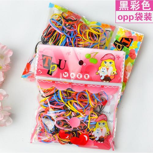 Foto Produk Semua Gratis - Ikat Rambut Polos (100+ Pcs) / Kuncir Rambut Anak - Rainbow Hitam dari Semua Gratis