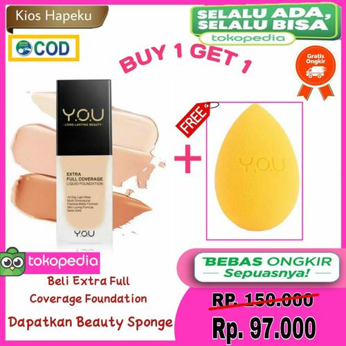 Foto Produk Kosmetik YOU Extra Full Coverage Liquid Foundation/Alas Bedak BPOM - LIGHT, 1 Pcs dari kios hapeku