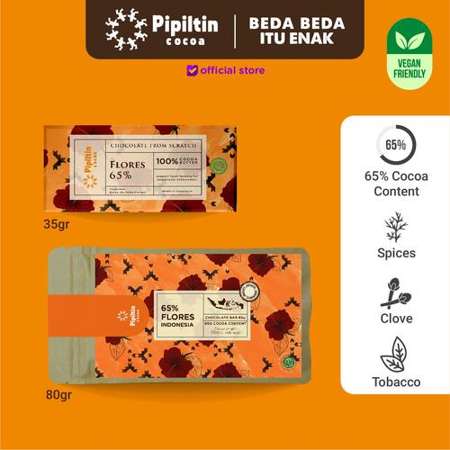 Foto Produk Pipiltin Cocoa Dark Chocolate - Chocolate Bar Flores 65% - 35gr dari Pipiltin Cocoa
