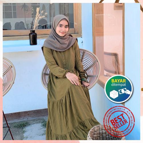 Foto Produk Luxury Homey Dress Plain by Reyscarf Rayon Viscose Premium Eksklusif - Hitam, L dari Reyscarf