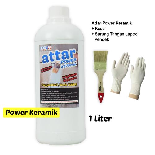 Foto Produk Paket ATTAR Power KERAMIK WC / Toilet 1 Liter + Sarung Tangan Pendek dari Tasneem