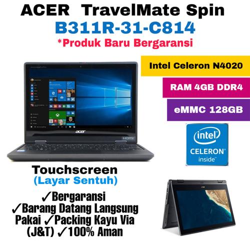 Foto Produk Laptop Acer TravelMate Spin B311R-31-C814/Intel N4020/4GB/128gb/Touchs dari mkp accessoriess