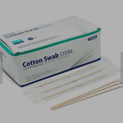 Foto Produk cotton swab bud kapas lidi 6 inchi papsmear steril onemed dari SM Laborta