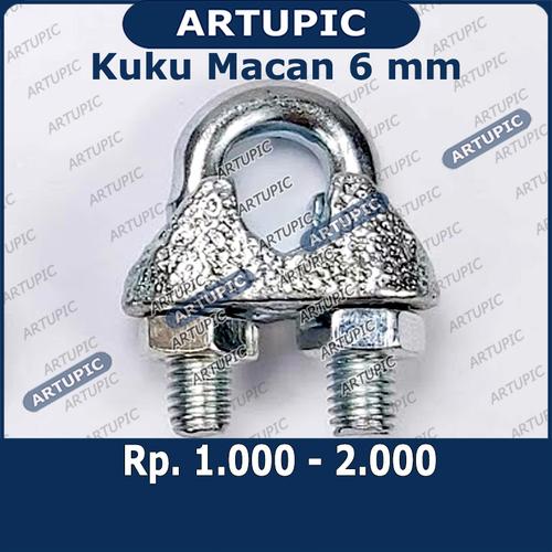 Foto Produk Kuku Macan 6 mm Klem Seling Wire Clip Tali Kawat Baja Kabel Sling 6mm dari ArtupicPeralatanPeternak