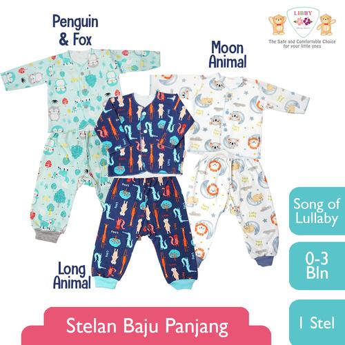 Gambar LIBBY (1 STEL) Stelan Baju Panjang Newborn Motif Song Of Lullaby - 0-3 Bulan, Penguin & Fox dari Libby Baby Official Shop Jakarta Barat Tokopedia