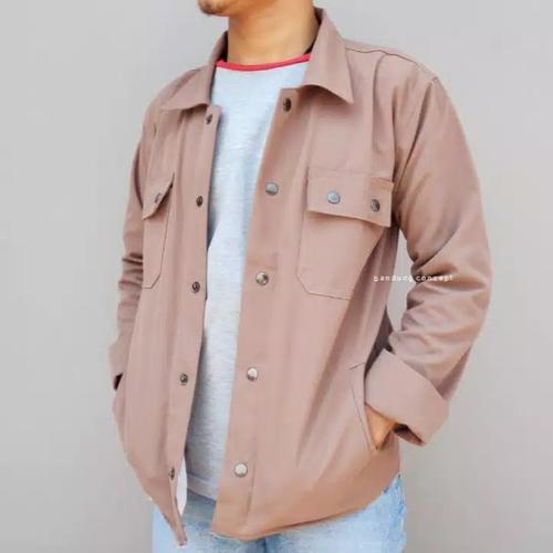 Foto Produk Trucker Jacket || Semi Parka jaket || Kemeja Cowok - moca, M dari Yii Bandung Shop