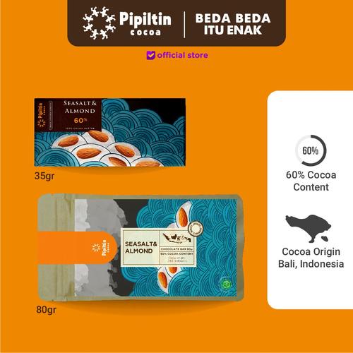 Foto Produk Chocolate Bar Seasalt & Almond - 35gr dari Pipiltin Cocoa