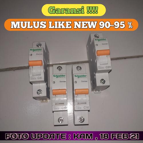 Gambar MCB SCHNEIDER DOMAE 1P 2A,6A,10A,16A,20A,25A,32A ORIGINAL SNI COPOTAN - 20A dari ASAAH Elektrik undefined Tokopedia