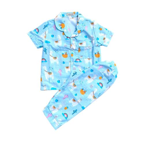 Foto Produk Lemons Piyama Anak Katun Animal Giraffe Usia 1-12 tahun - Biru Muda, 2-3 tahun dari JC Piyama Grosir