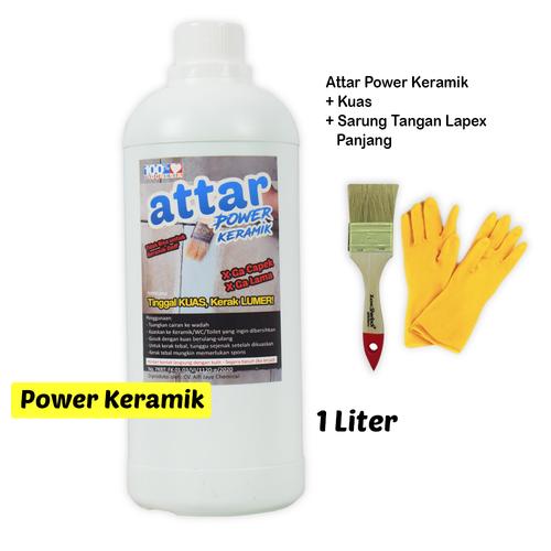 Foto Produk Paket ATTAR Power KERAMIK WC / Toilet 1 Liter + Sarung Tangan Panjang dari Tasneem