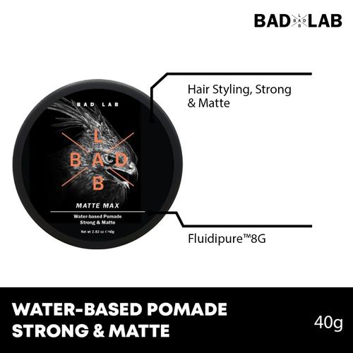 Foto Produk BAD LAB Matte Max Strong & Matte Water-Based Pomade dari Badlabco