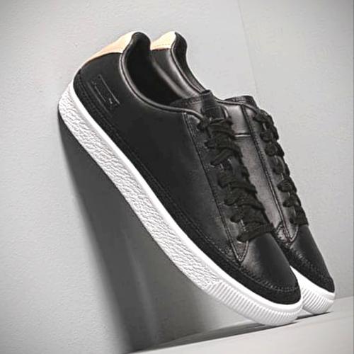 Jual PUMA BASKET TRIM BLOCK LEATHER BLACK Gold - 42.5 - Kota Tanjung Pinang - Heritage Brand 