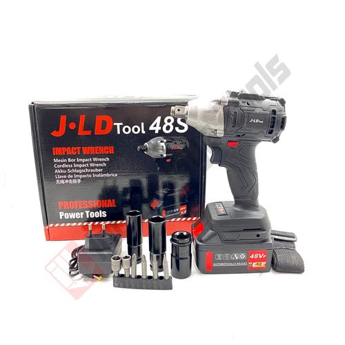 Gambar J.LD 48V IMPACT WRENCH CORDLESS - Mesin Impact Wrench Baterai Charger - HITAM 1 BATERAI dari Indah Jaya Tools Kota Bandung Tokopedia