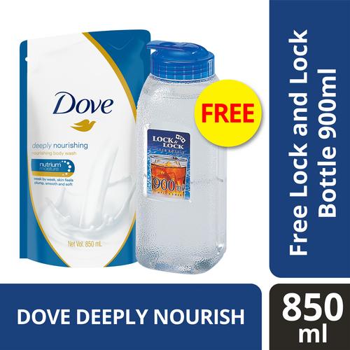 Foto Produk Dove Body Wash Deeply Nourishing Refill 850Ml free Lock&Lock 900ml dari Unilever Official Store