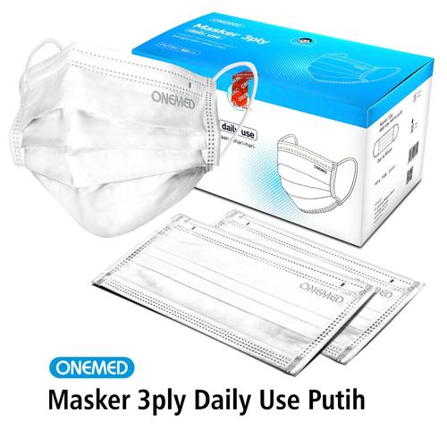 Foto Produk Masker Karet Putih 3 Ply Daily Use Onemed Box Isi 50 Pcs dari OneMed-Medicom