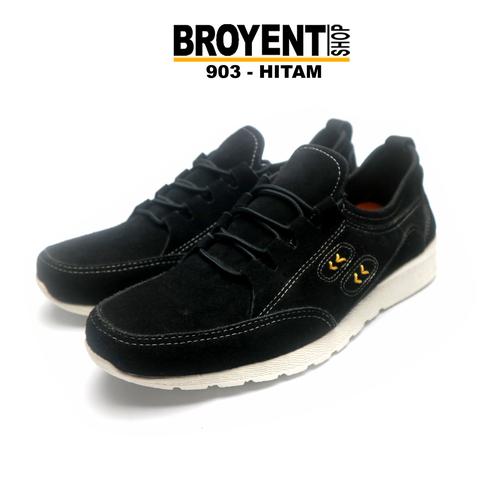Foto Produk Sepatu Sneaker Casual Pria Kulit Suede 903 - Hitam, 39 dari Broyent-shop