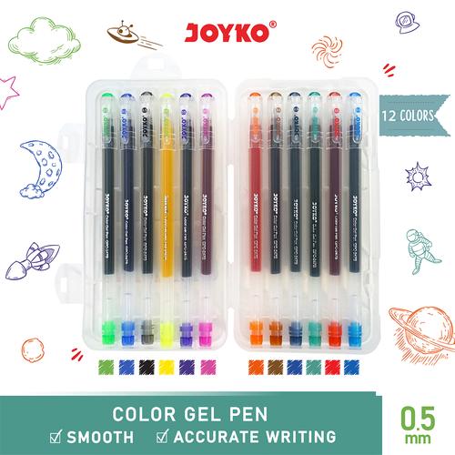 Foto Produk Color Gel Pen / Pulepen / Pena Joyko GPC-247S / 12 Warna / 0.5 mm dari JOYKO Official