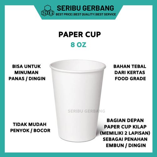 Jual PAPER CUP PUTIH SUSU 50 PCS 8OZ FOAM MINI KOPI PANAS HOT COFFEE ...