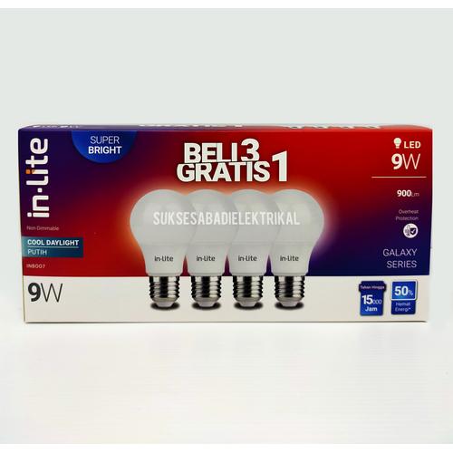 Gambar LAMPU LED BULB PAKET *BER-GARANSI* INLITE 9 W dari TL. Sukses Abadi undefined Tokopedia