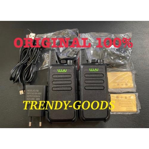 Foto Produk Sepasang WLN KD - C1 HT UHF Free Handsfree Lengkap KDC1 WLAN ORIGINAL - Hitam dari TRENDY-GOODS