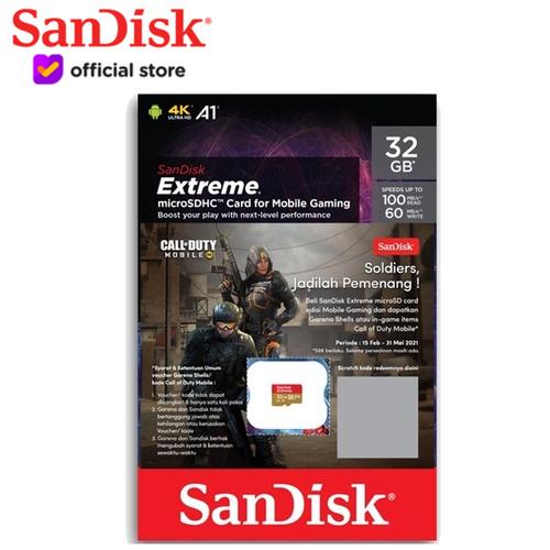 Foto Produk SanDisk Extreme 32GB A1 100MB/s MicroSD Card for Mobile Gaming dari SanDisk Official