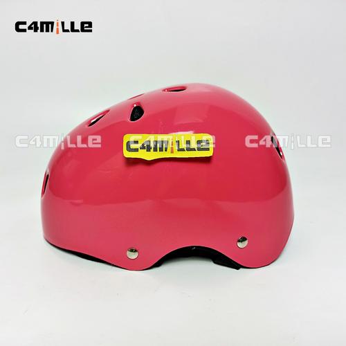 Foto Produk HELM SEPEDA POLOS PINK GLOSS SEPEDA LIPAT BMX MODEL BATOK - PINK GLOSS dari C4MILLE Store