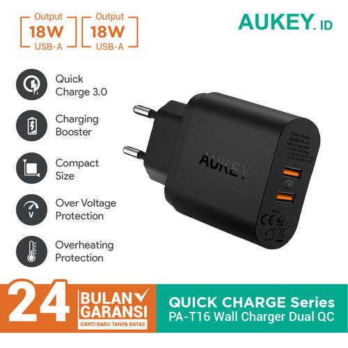 Foto Produk Aukey Charger 2 Ports 36W QC 3.0 - 500076 dari AUKEY