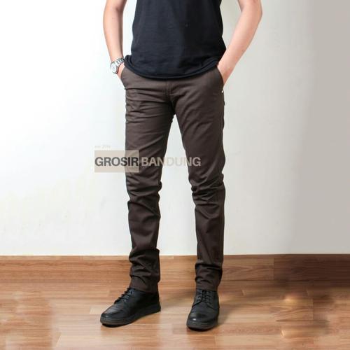 Foto Produk Celana Chino Panjang Big Size 35-42 / Kantor / Formal / Coklat - Coffe - Dark Brown, 35 dari Grosir Bandung