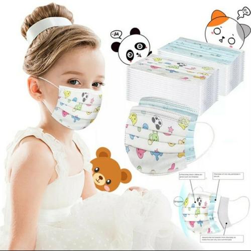 Foto Produk Masker Anak - Anak 3ply Kids Child Mask Motif Earloop 1 Box Isi 50 Pcs dari Grosir Unique