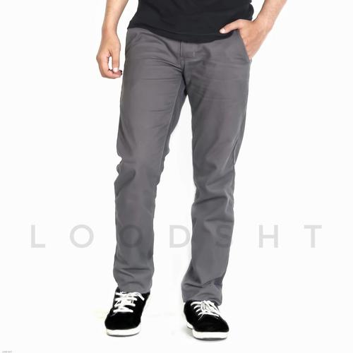 Foto Produk CELANA PANJANG PRIA CHINO LOODSHT ABU TUA CASUAL GROSIR MURAH - Abu-abu, L dari LOODSHT