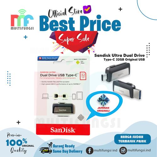 Foto Produk ORIGINAL SANDISK FLASHDISK OTG TYPE-C 32GB DUAL DRIVE / 32 GB USB 3.1 dari Multifungsi Online