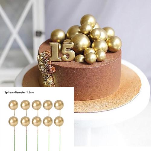 Foto Produk 5 Pcs Topper Kue Hiasan Kue Ulang Tahun Topper Mutiara Gold - Gold dari Kendrick MY