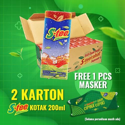 Foto Produk 2 Karton S-tee Kotak 200 ml Free 1 Pc Masker dari Sosro Official Store