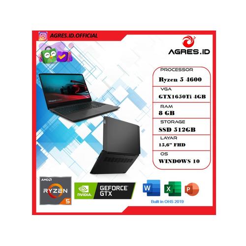 Foto Produk Lenovo Gaming 3 Ryzen 5 4600 8GB 512ssd GTX1650Ti W10+OHS 15.6"FHD - 8 gb dari AGRES ID