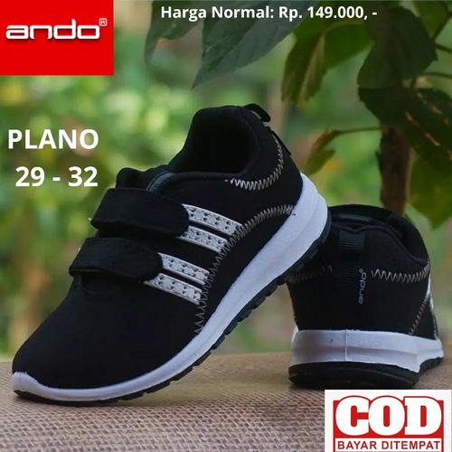Foto Produk Sepatu Sekolah Anak Laki Perempuan Hitam Putih Tk Ando Original Velcro - 29, Hitam dari FauzanStore123