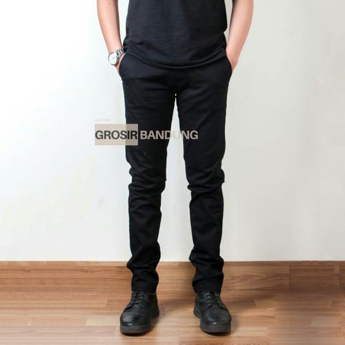 Foto Produk Celana Chino Panjang Super Jumbo | Slimfit super Big size 43 - 45 - Hitam, 44 dari Grosir Bandung