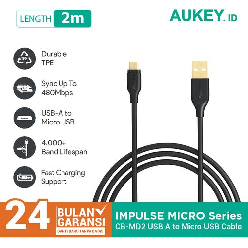 Foto Produk Aukey Cable 2M Micro USB 2.0 Gold Plate - 500161 dari Aukey Tangerang