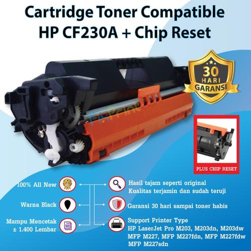 Jual Cartridge Toner Compatible 30A CF230A HP M203 M203d M203dn M203dw Chip  - Jakarta Timur - FixPrint Jakarta | Tokopedia