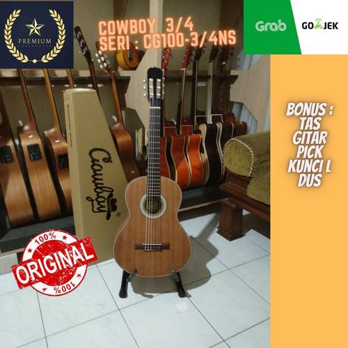 Foto Produk Gitar Junior Pemula akustik 3/4 Cowboy classic nylon original dari Travertine music
