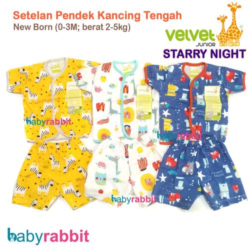 Foto Produk 3 SET Setelan Kancing Tengah Pendek VELVET JUNIOR - Size NB (0-3m) dari Baby Rabbit