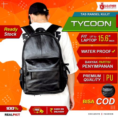 Foto Produk Tas Ransel Kulit Pria Tas Pria (TYCOON) - Hitam dari Leather Concept