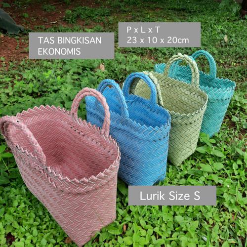 Foto Produk Tas Anyaman Plastik / Tas Souvenir / Tas Hampers / Lurik Polos E17 - Merah Muda dari fortune100