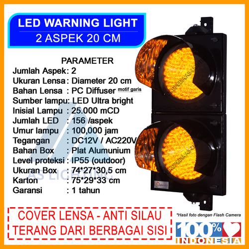 Jual Lampu Traffic Light 2 aspek Warning Light 20 cm - Kuning Amber, AC ...