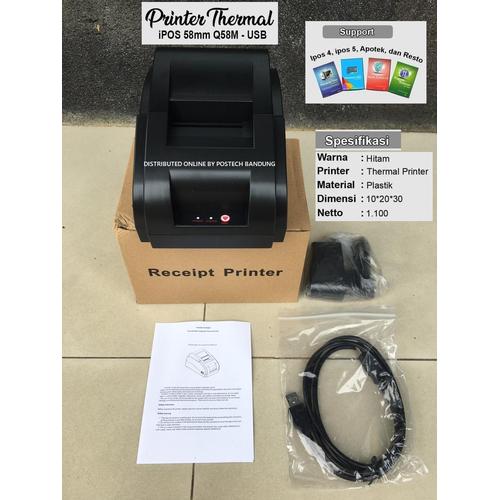 Jual Printer Thermal Kasir iPOS 58mm Q58M USB Kota Bandung postech bandung Tokopedia