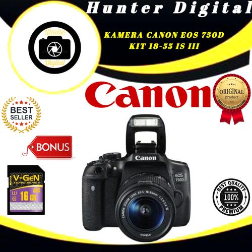 Foto Produk KAMERA CANON EOS 750D KIT 18-55 IS III WIFI dari HUNTER DIGITAL