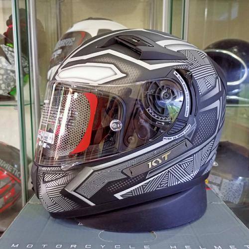 Jual HELM KYT K2R BLACK PANTHER SILVER 