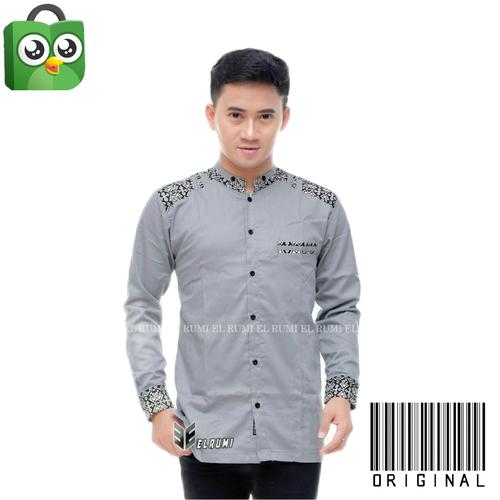 Jual Baju Koko Pria Lengan Panjang Abu Motif Adidaz Batik Original El Rumi Abu Muda S Kota Pekalongan Kios Busana Muslim Pekalongan Tokopedia