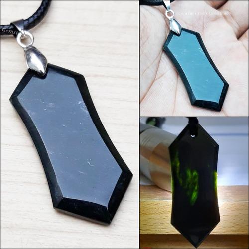 Foto Produk Liontin Batu Natural Black Jade Kalung Kesehatan Giok Hitam Original dari Central Grosir Gemstone