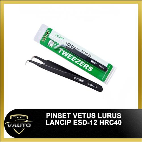 Foto Produk Pinset Vetus Tweezer Bengkok Lancip ESD-15 HRC40 Coil Kapas Cotton dari vauto